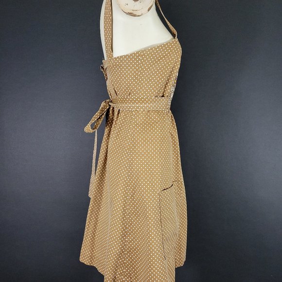 ❗️SOLD❗️70s Polka Dot Floral Patchwork Pinafore Dress - Picture 8 of 15